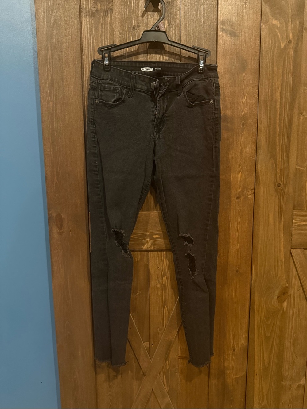 Old Navy Black Ripped Skinny Jeans